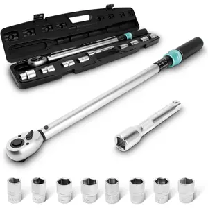Heavy-Duty 60-330NM 8 count 1/2" Sq Drive Click Torque Wrench Set Dual-Direction Adjustable  Wheel Torque Wrench (17mm,19mm,21mm,24mm)