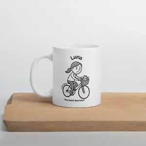 LUNA aka "The Snack Specialist" White glossy mug