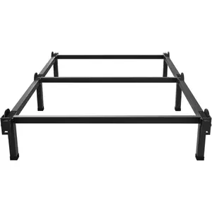 Metal Bed Frame, 6- Bed Base, 8 inches Support for Box Spring, , Easy Assembly, Black