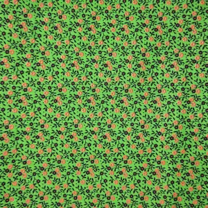 Vintage Fabric - Green Background Floral