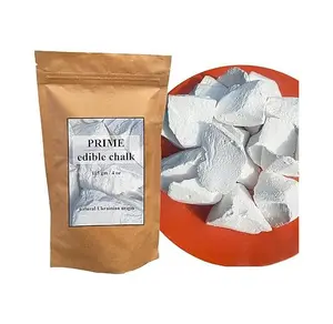 Prime Edible Chalk – Natural Crunchy White Chalk Chunks for Eating, Pica Cravings & ASMR – Pure Ukrainian – Eco Kraft Packaging – 4oz (115g)