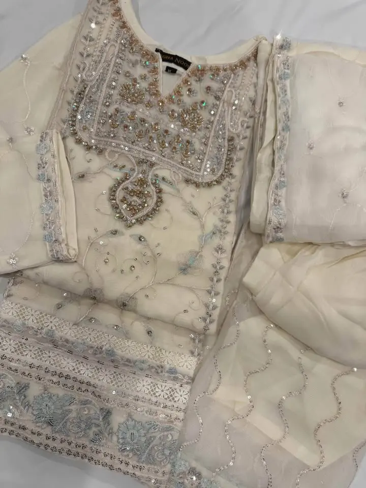 New 3pcs chiffon gharara set L44