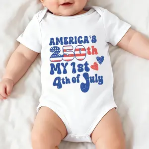 My First 4th of July Onesies, USA 250 Baby Outfit, America 250th Shirt, Patriotic Baby Clothes, Independence Day Bodysuit 2026