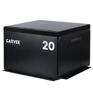 Garvee Stackable Plyo Box 20 Inch, Adjustable Plyometric Jump Box, Soft Foam Step Up Boxes for Home Gym Workouts, Soft Plyo Box for Professional Strength, HIIT, Step-Ups, and Agility Training