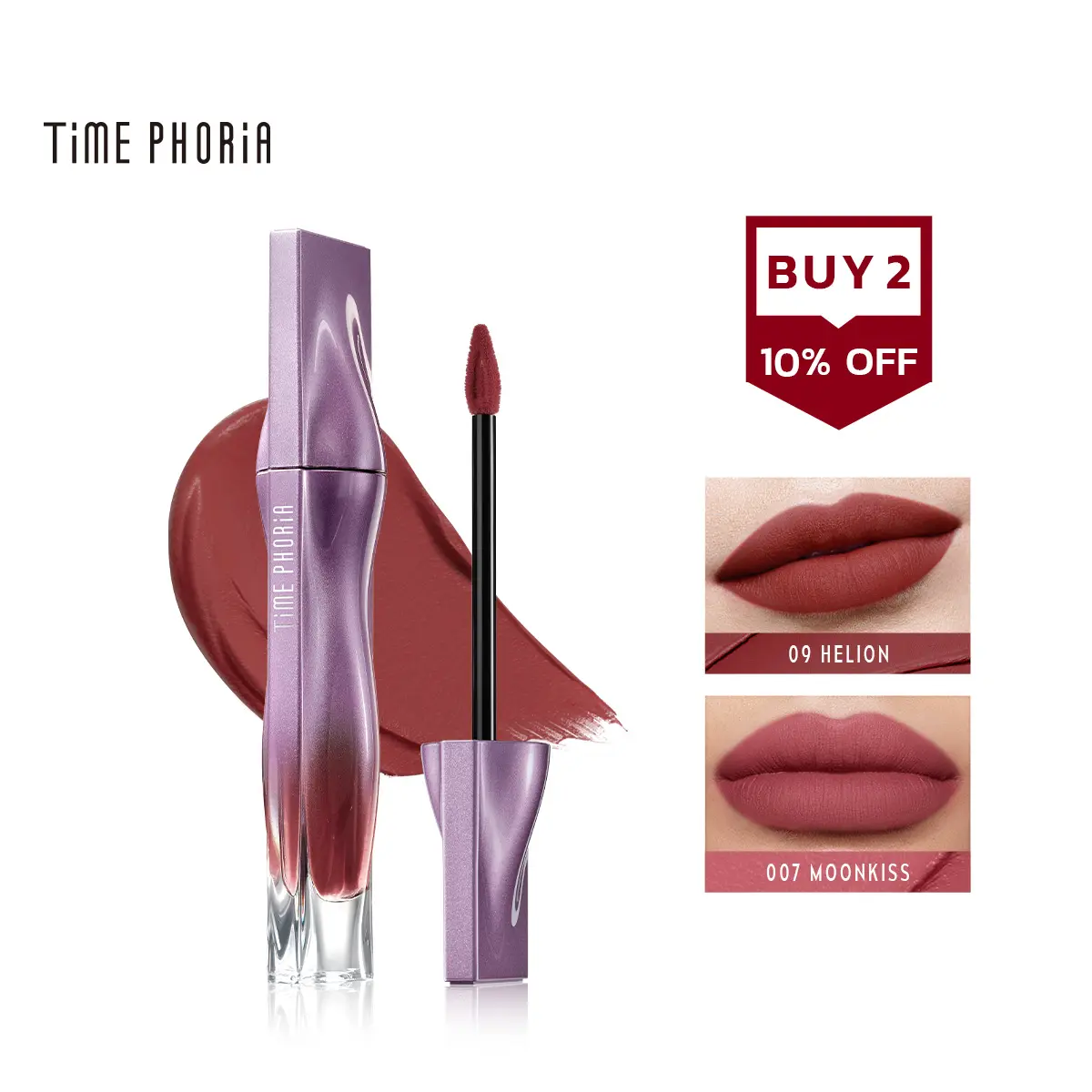 [TIMEPHORIA] Nebula Velvet Lip Cream 4ML - Luxurious Velvet Lipstick Lip Tint Lip Gloss Soft Blurring 12 Hours Comfort Longwear Makeup Cosmetic Blend Glossy Daily Compact,back to school