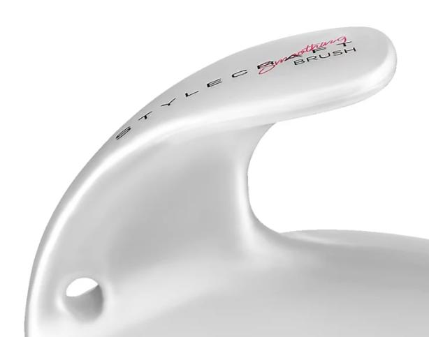 StyleCraft Professional Smoothing Brush - White Hair Care Tool with Black Bristles for Smooth Results - US Series