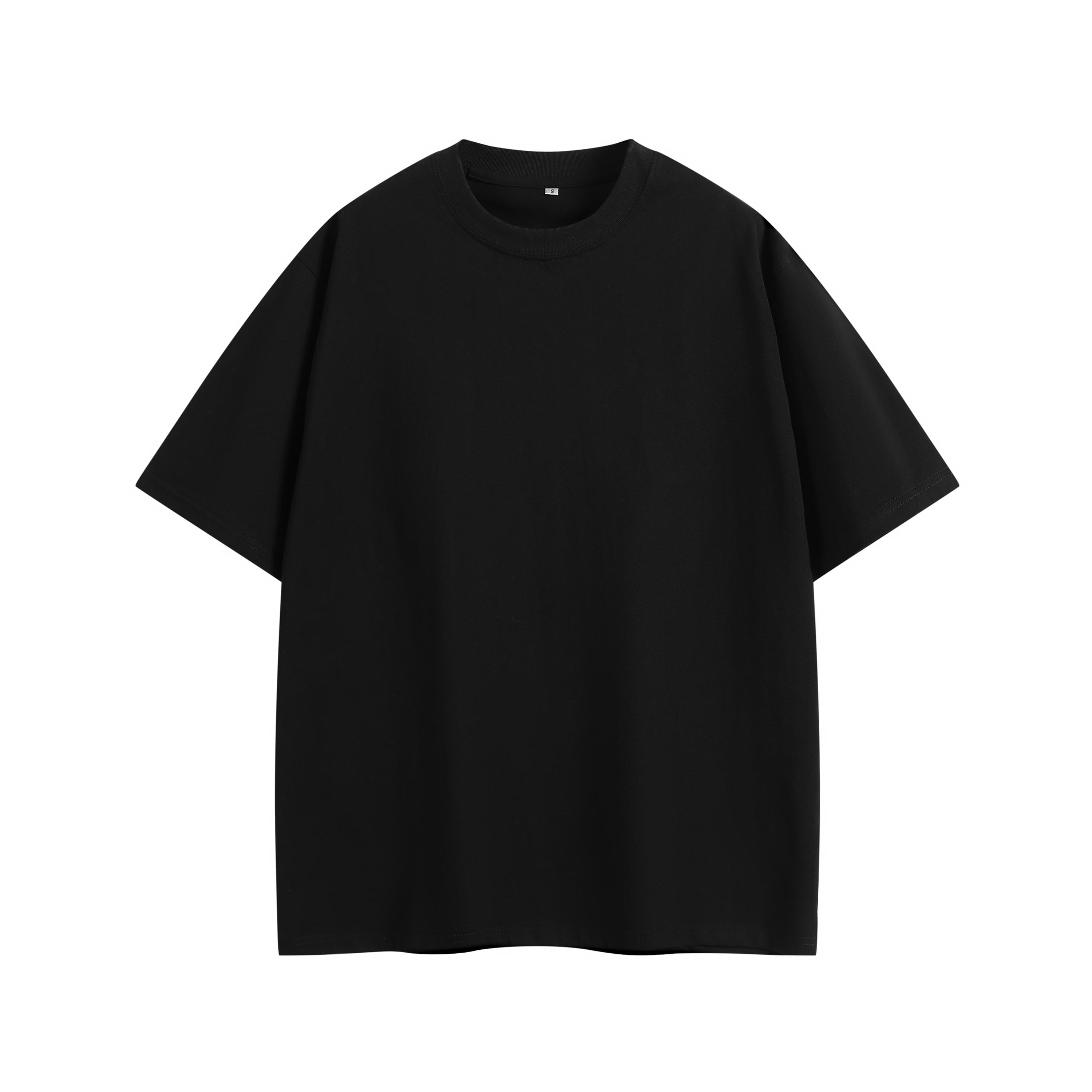 Unisex summer solid-color short-sleeve T-shirt made of pure cotton, relaxed drop-shoulder fit, moisture-wicking and breathable, skin-friendly and comfortable.