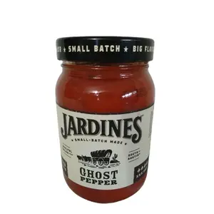 Jardines Ghost Pepper Salsa 16 Oz Glass Jar Flavor Dip Sauce
