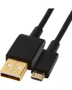 USB-A to Micro USB Charging Cable, 480Mbps Data Transfer, Gold-Plated Plugs, Compatible with Android Phones and Tablets, 10 Foot, Black