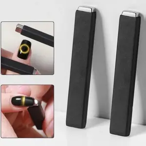 Black Rubber Coated Bar Magnet for cat eye nail design 1 piece