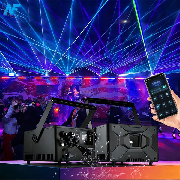 10W Laser Light IP66 Waterproof 10W RGB Full Color 3D Animation ILDA Aluminium housing touchscreen ILDA & DMX512 Sound Activated Control Party Lights for Club Birthday wedding Bar Disco Concert