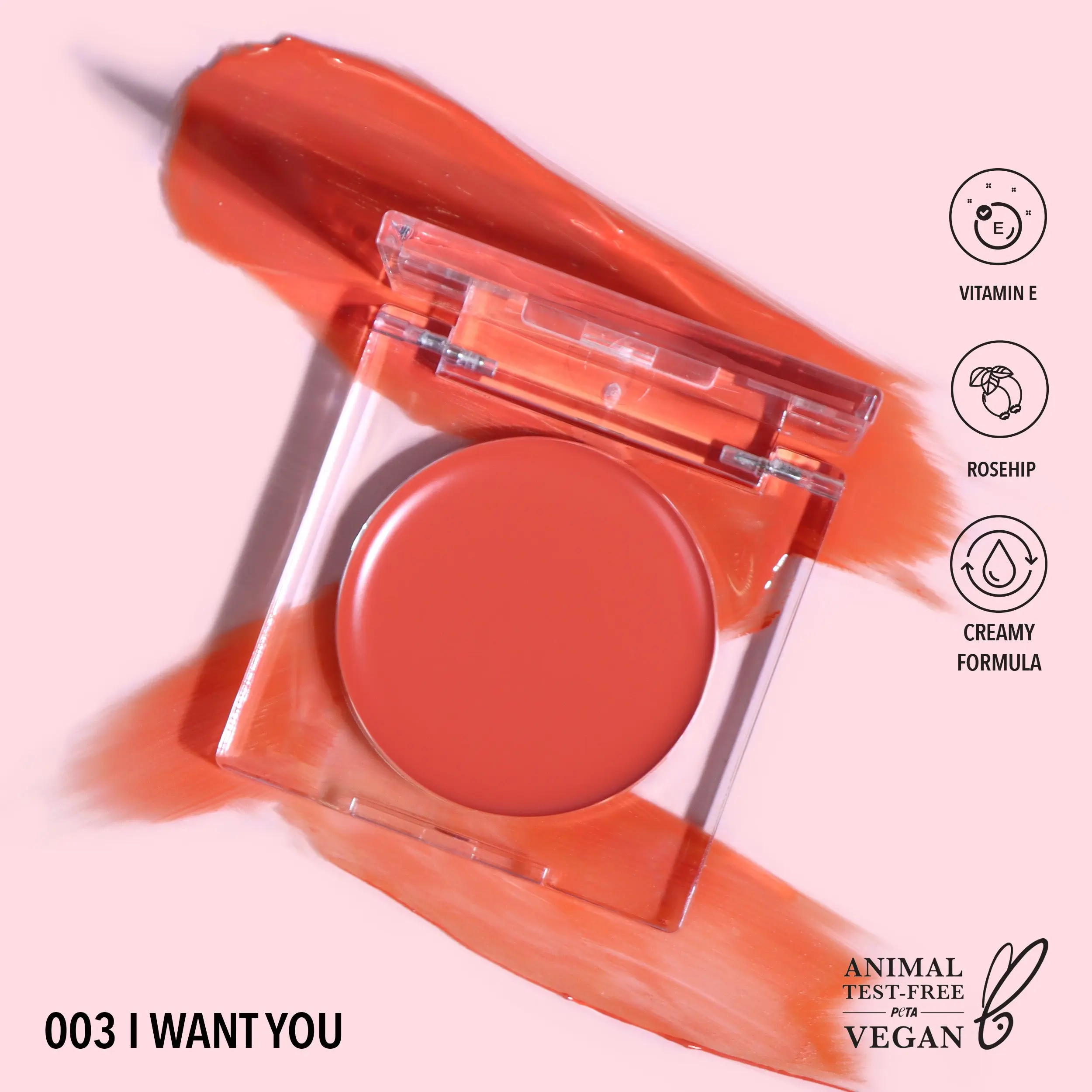MOIRA | Loveheat Cream Blush (003, I Want You) | Dewy Cream Blush with Lightweight, Blendable Color