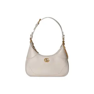 Pre-owned GUCCI Leather Crossbody Bags Aphrodite Soft Handheld, Crossbody, and Shoulder Bag in Light Beige