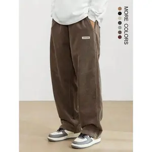 Men's Loose Solid Patched Drawstring Waist Pants, Casual Comfy Straight Leg Trousers for Summer, Fashion Men's Bottoms for Daily Wear, Fall Clothes, Downtown Girl Clothes, Pants for Men, Mens Pants, Classic Mens Clothing