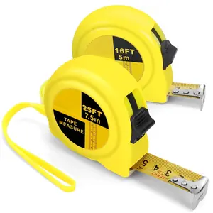 2 Packs Tape Measure 25 ft /16 ft,  Measuring Tape Extendable, Self-Locking Tape Measurer, Easy Read Imperial/Metric Scale Measurement Tape for Designer, Decorator, & Handicraftsman