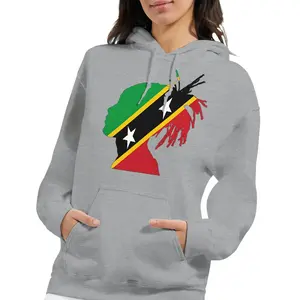 St Kitts rasta Classic Unisex Pullover Hoodie | Kittitian Rasta Pullover Hoodie | Patriotic Flag in rasta head