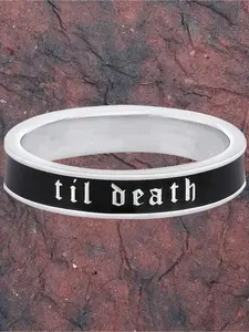 1PC 4mm Wide  Black Enamel Band Ring Fo Women Men Anniversary And Wedding Ring Promise Copper Alloy Ring Stacking Band Anniversary Birthday And Valentine's Day Gift