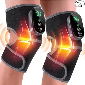 TIKTOK's #1 SHOP, presents the - Cordless Heated Knee Massager, 3-in-1 Heating Pad with 3 Vibration and Heating Mode, Auto-Off Timer, Knee Brace for Shoulder Elbow, Gifts for Men Women, Black, 2 PCS