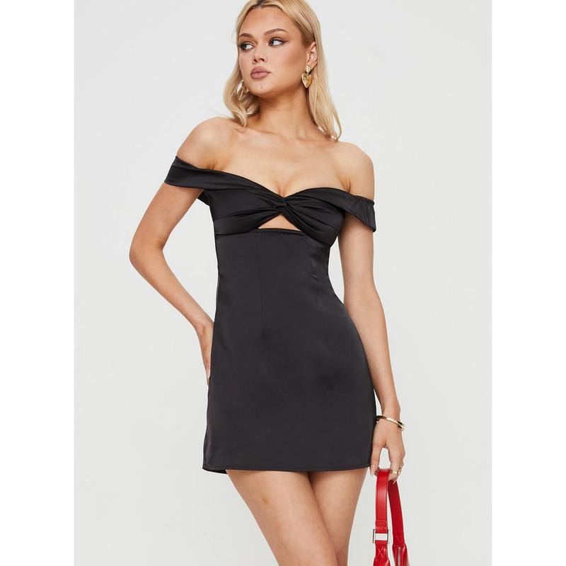 Rava Off The Shoulder Mini Dress Black