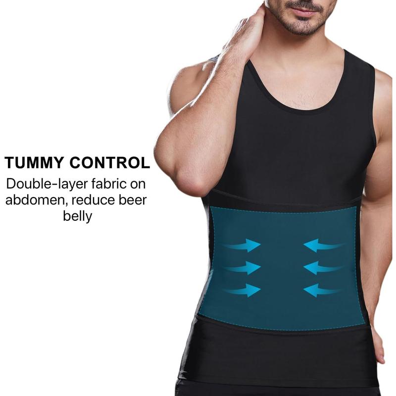 Mens Slimming Body Shaper Vest, Gynecomastia Compression Shirts, Tummy Control Undershirts - Change in Seconds Fabric Menswear body shaper compression Basketball Dress