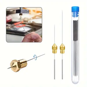 10-Piece Stainless Steel Cleaning Nozzle Tool Kit, Car Window Wiper & 3D Printer Nozzle Cleaner, Gas Stove Burner, Shower Head Tube