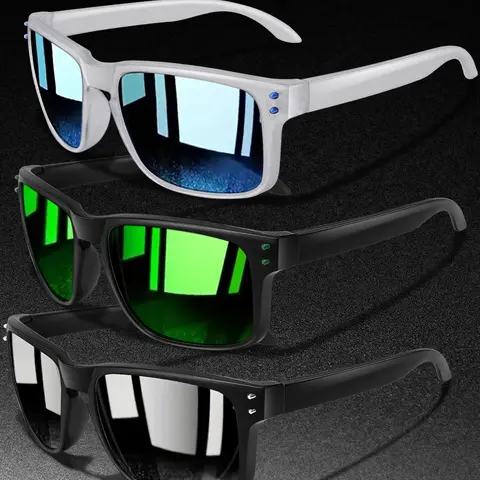 3-Piece Fashion Polarized Sports Outdoor Sunglasses Set, Unisex Cycling Hiking Eyewear, Classic Square Frame + Polarized Lenses, Daily Accessories, Sporty Eyewear, Summer Sports Sunglasses
