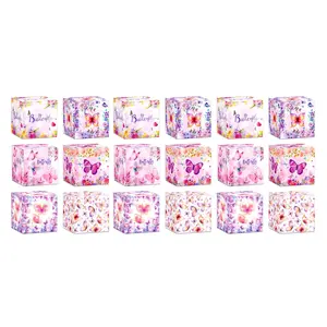 12/18Pieces Multipurpose Pink Butterfly Paper Gift Boxes For Wedding Planners