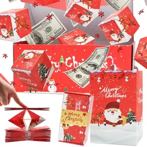 Christmas Surprise Bouncing Box - Creative Green Folding Cash Explosion Envelope with Color Paper, 12 Bounces, Ideal for Anniversary, Valentine's Day & Birthday Surprise Gifts