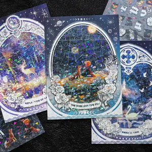 3 Sheets/bag Scenery Stickers, Pet Material, Void Dream Series Puzzle Stickers, Hand Account Stationery Multi-Scene Decorations, Sticker Packs