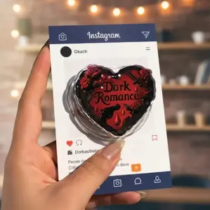 Dark Romance Kindle Grip Bookish Accessory Cozy Reading Booktok Gift Roses Heart Dark Aesthetic Magnetic Phone Grip 360° Rotation Strong Hold Easy Attach