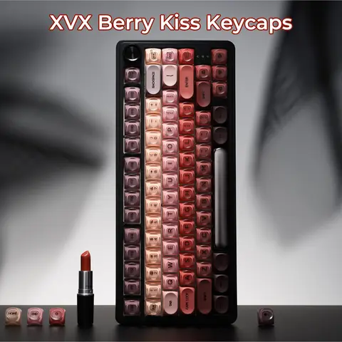 Keycaps Only!!! XVX Foundation/Pink Blush/Uyuni Dreams/Berry Kiss HOA Profile Translucent Keycap Set PBT+PC 132-Key（only keycap, not include a keyboard） tiktokshopbacktoschool