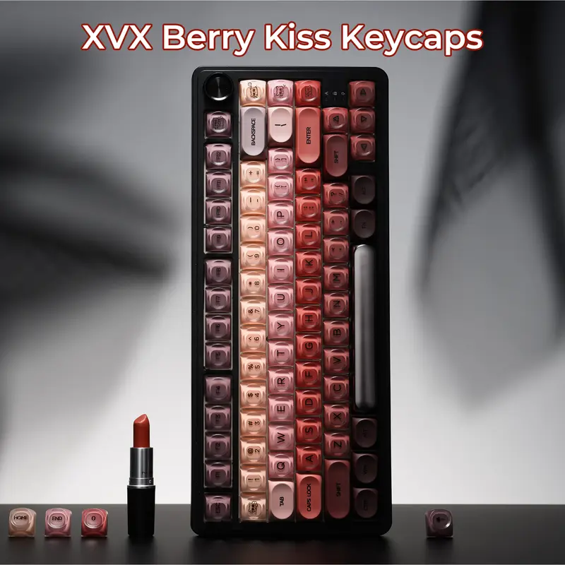 Keycaps Only!!! XVX Foundation/Pink Blush/Uyuni Dreams/Berry Kiss HOA Profile Translucent Keycap Set PBT+PC 132-Key（only keycap, not include a keyboard） tiktokshopbacktoschool