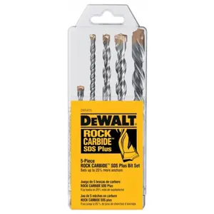 Dewalt Accessories 5 Piece Rock Carbide SDS Plus Drill Bit Set DW5470