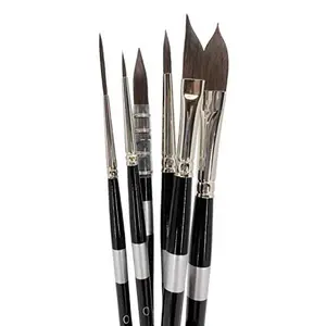 Trekell Onyx Short Handle Brush Set - Top Sellers for Watercolor, Gouache & Fluid Acrylic - Vegan Synthetic Squirrel Bristles
