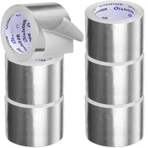 6Pack Adhesive  Foil Fiberglass Heat Shield Tape 4in x 66ft  Self-Adhesive Reflective Foil Tape Thick Heat Resistant Tapes for HVAC Ducts Furnace Dryer Vent Auto Engine Insulation Repair