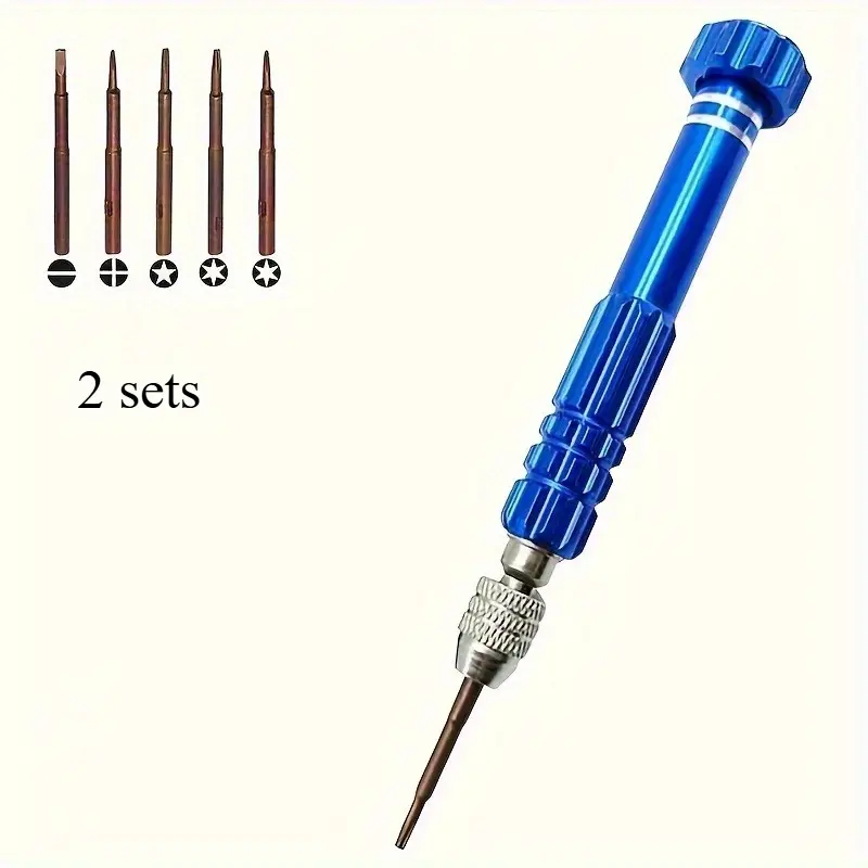 2 Sets 5in 1 Multi-function Small Screwdriver Glasses Screwdriver, S2 Steel Magnetic Screwdriver Kit for Glasses, Fashion Glasses, Electronics, Cell Phones, Jewelry, Etc.