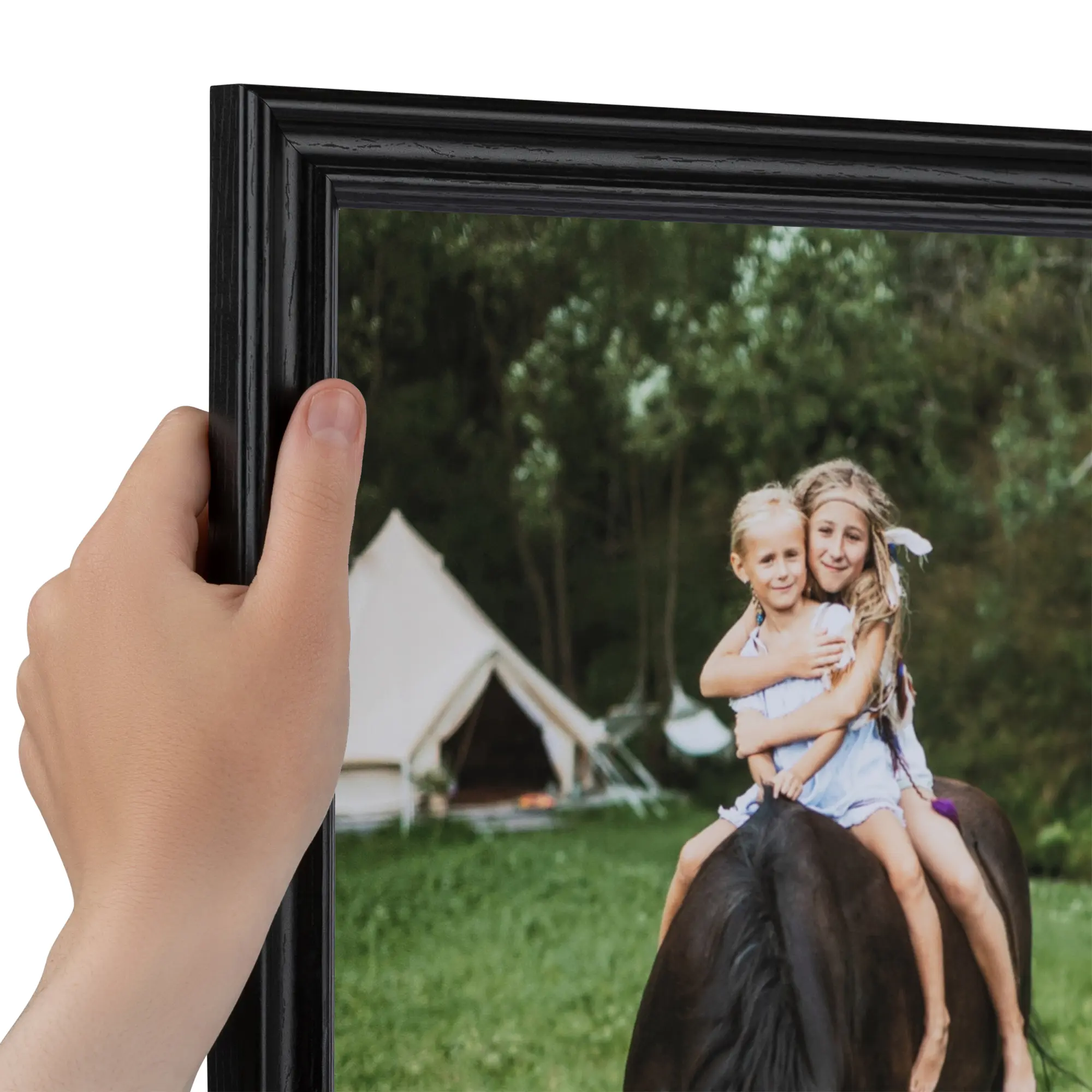 12x18 Inch Minimal Modern Wood Decorative Picture Frame – Economy Acrylic Photo Frame with Wire, nails and hooks for Wall Decor or Room Display (60823)