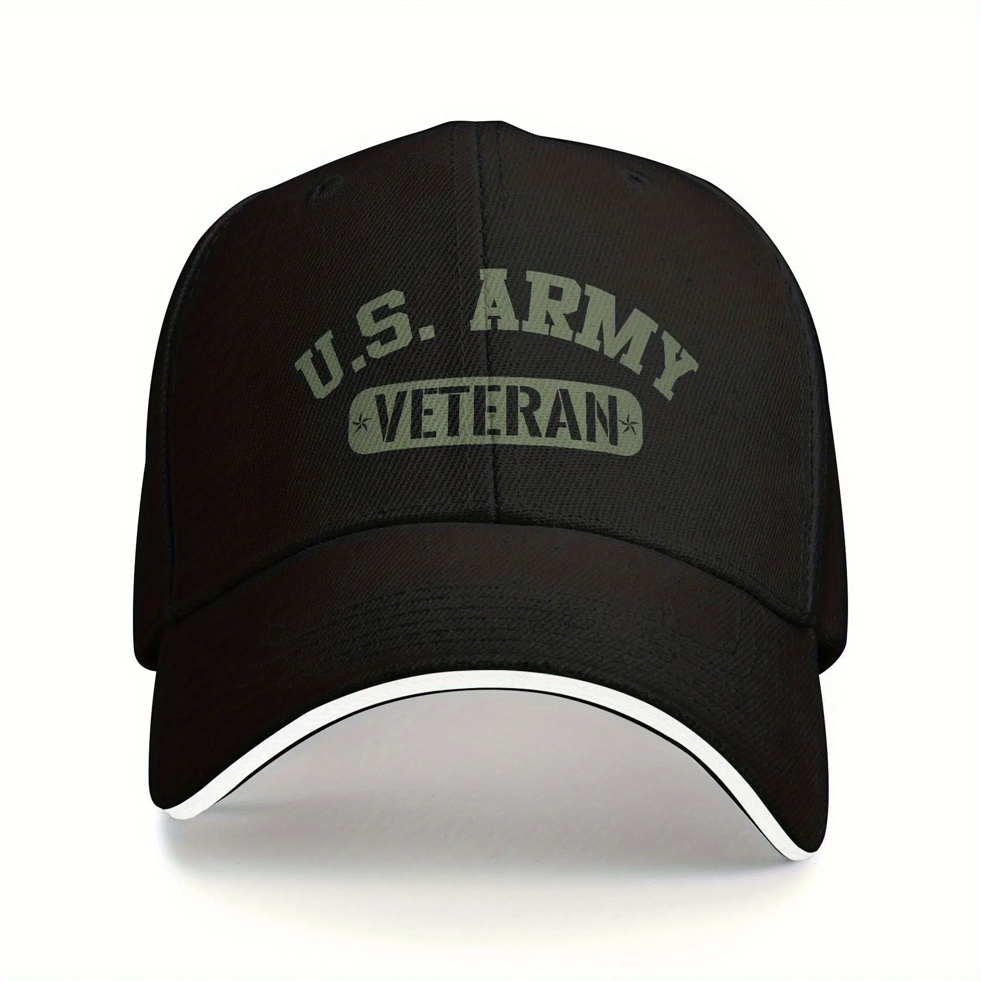 Army Veteran Baseball Caps for Men and Women, Casual Hat with Embroidered Letters for Everyday Sports and Travel, Fits Most Head Sizes, Wide Brim, Adjustable Clasp, Outdoor Wear, One Size