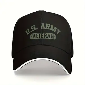 U.S. Army Veteran Baseball Cap for Men & Women - Adjustable Breathable Polyester Military Hat with Distressed Lettering, Machine Washable Casual Sports Cap for Veterans & Patriotic Supporters