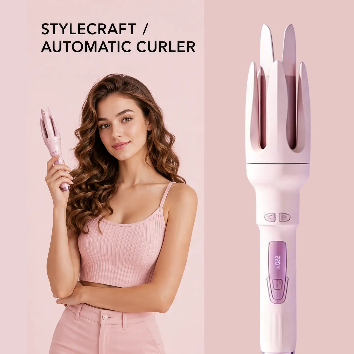 1.25in Automatic Curling Iron - 4 Temperature Settings, Press Button Operation, Dual Voltage, Travel Ready, Essential Oils Compatible, Easy to Use, Ideal Gift for Curls Enthusiasts (Beauty & Personal Care Appliance)