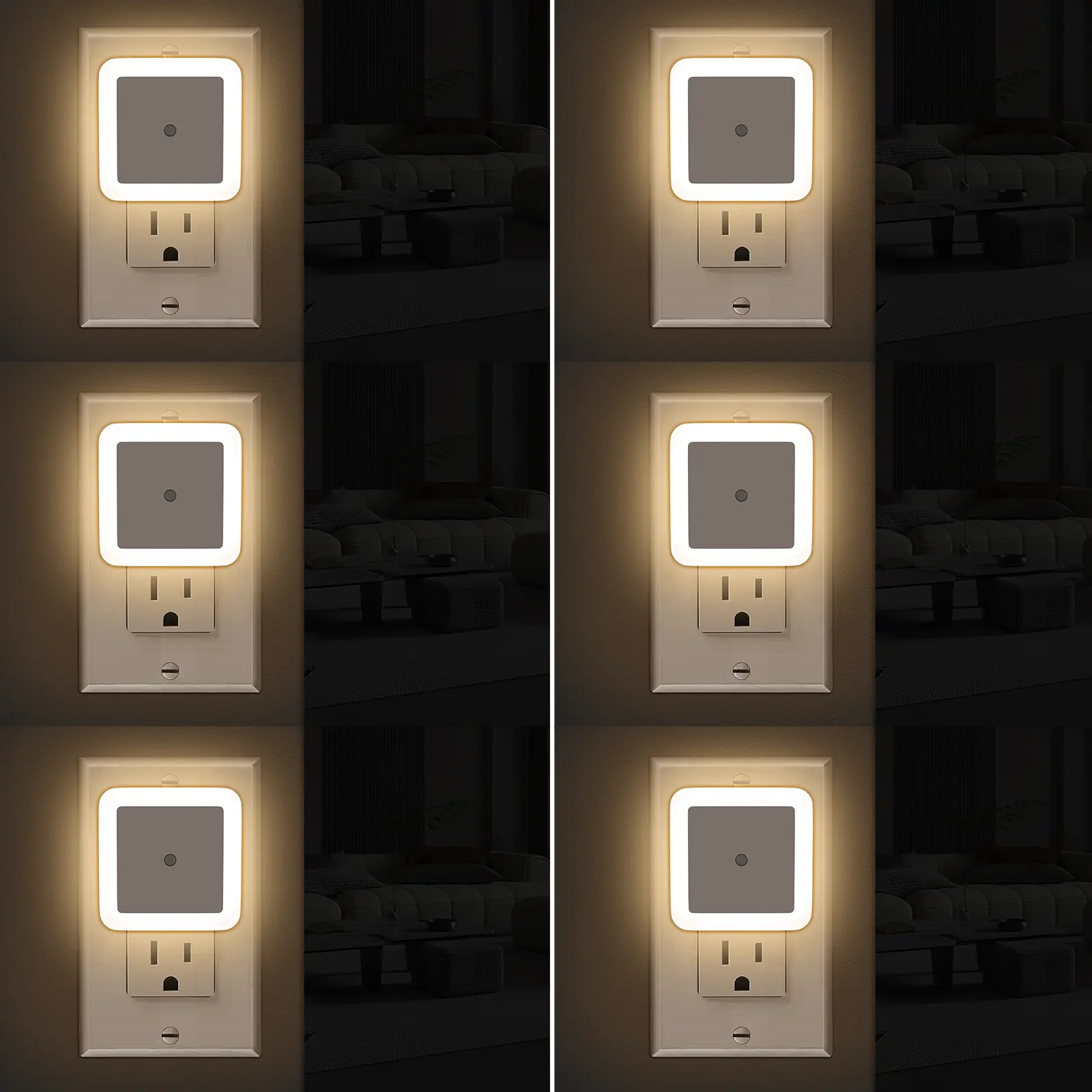 Night Light, 0.5W Night Lights Plug into Wall 6-Pack, Plug in Night Light, Dusk to Dawn Nightlight Led Night Lights for Bedroom, Bathroom, Hallway Warm White Home Lighting,baby shower gift,unique christmas gift