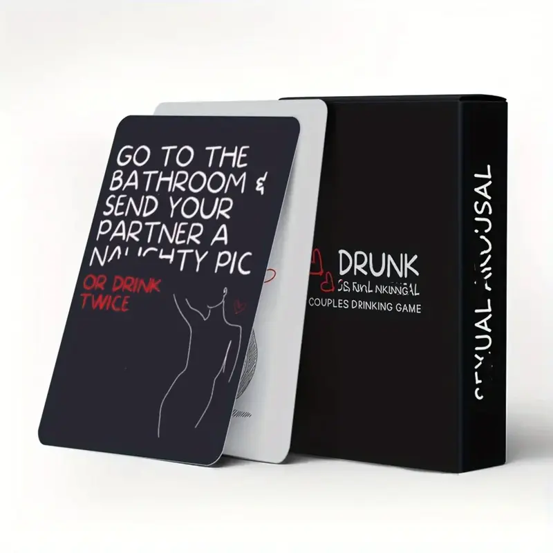 Drunken Card Game, Couples Drinking Game, 1 Box Interactive Couple Card Stock, Suitable for Date Night Party Game Adults Valentine's Day