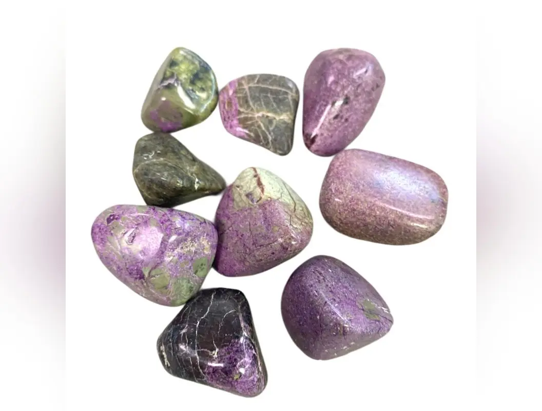 Rare Atlantisite (Serpentine with Stichtite) Tumbled Natural Crystals, Jewelry Accessories & Natural Crystal Decorations