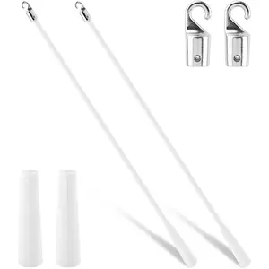 2PCS 17inch Blind Wand Vertical Blinds Replacement with Hook and Handle Long Fiberglass Tilt Wand for Window Opener Supplies