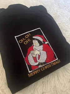 Christmas Jumper - Gavin and Stacey - Nessa - Oh Oh Oh Merry Christmas Sweatshirt - Embroidered Sweater - Unisex - Handmade