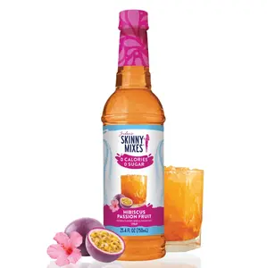 Jordan's Skinny Syrups Hibiscus Passion Fruit Zero Calorie Sugar Free 750ml Bottle Gluten-Free Kosher Keto-Friendly Made in the USA