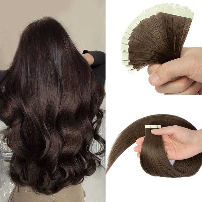 20 Inch Tape-In Hair Extensions, 50g Seamless Synthetic Hair, Seamless Integration, 20 Pieces, Smooth Straight Hair, Natural Look, Easy Application, Invisible Hair Extensions, Artificial Hair Extension