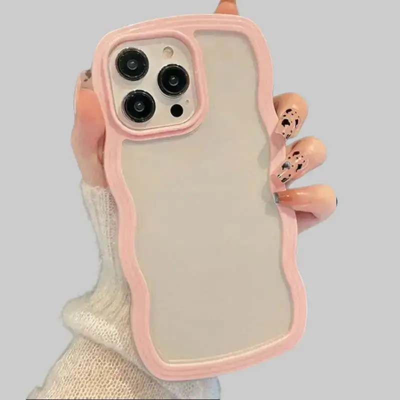 Heavy-Duty Shockproof Protection Phone Case for iPhone 13/14/15/16/17 Series (Standard, Pro, Pro Max) - Trendy Wave Frame, Scratch-Resistant Flexible TPU Cover, Cellphone Accessories