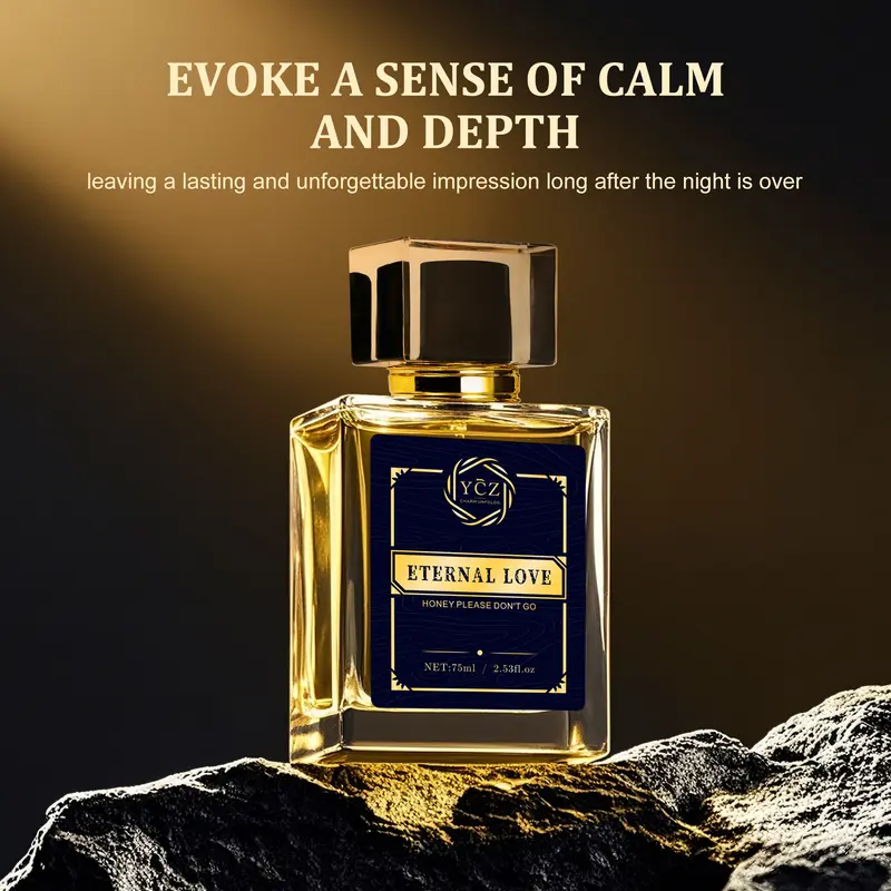 YCZ Eternal Love Perfume 2.6oz - Luxurious Aromatic Cologne with Musk Ambergris Jasmine Rose Patchouli & Fruity Notes Vanilla Scented Liquid Eau De Parfum Edp Intense Eau De Parfum Eau De Parfum Edp Intense 0
