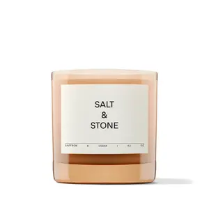 Salt & Stone Scented Candle for Women & Men - Hand-Poured, Natural Coconut & Soy Blend Wax, 100% Cotton Wick, Long-Lasting 50 Hour Burn Time (8.5 oz) Decor Fragrance